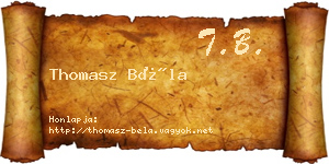 Thomasz Béla névjegykártya