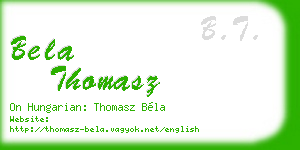 bela thomasz business card